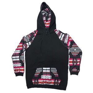 Xuan Ying Collection Hoodie Mens XXL Black Aztec Tribal Print Pullover